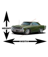 1969 Dodge Dart GTS Dark Green Muscle Car Wall Art Decal - $57.62 CAD+