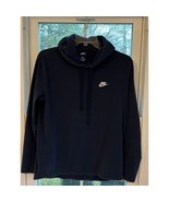 Vintage Nike Hoodie Tee Men&#39;s Large Navy Blue Classic Logo Long Sleeve P... - $19.99