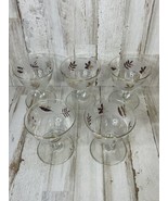 Vintage Libbey 4.25&quot; Gold Leaf Frosted Footed Wine or Cordial Glasses Se... - £11.73 GBP