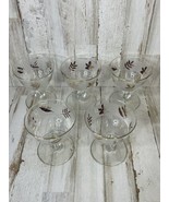 Vintage Libbey 4.25&quot; Gold Leaf Frosted Footed Wine or Cordial Glasses Se... - £11.15 GBP