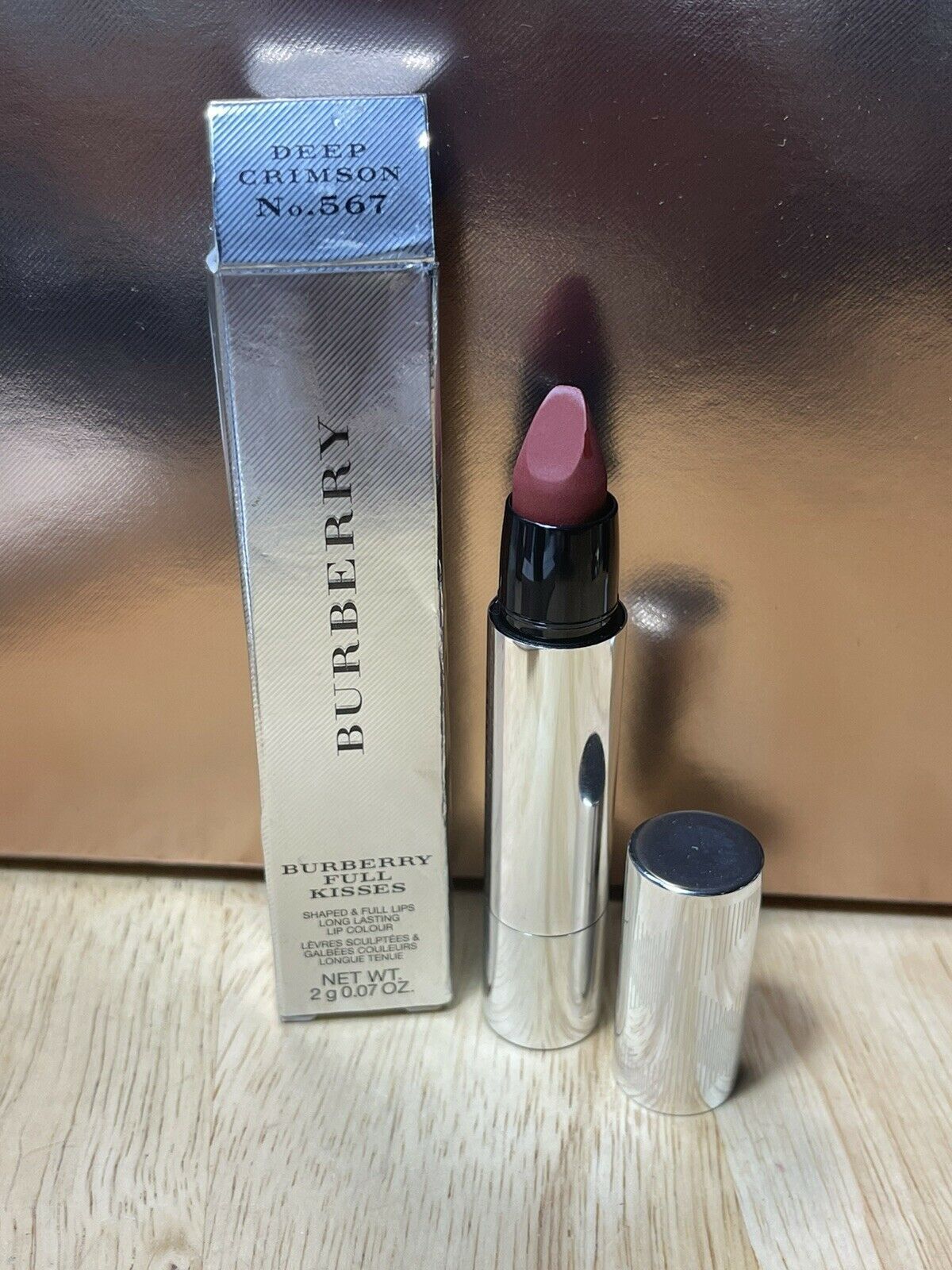 Burberry Full Kisses Shaped &amp; Full Lips Long Lasting Lip No.567 Deep Cri... - $16.99