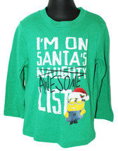 Minion I&#39;m On Santa&#39;s Awesome List Long Shirt 4 - Despicable Me Kids Sma... - $5.00