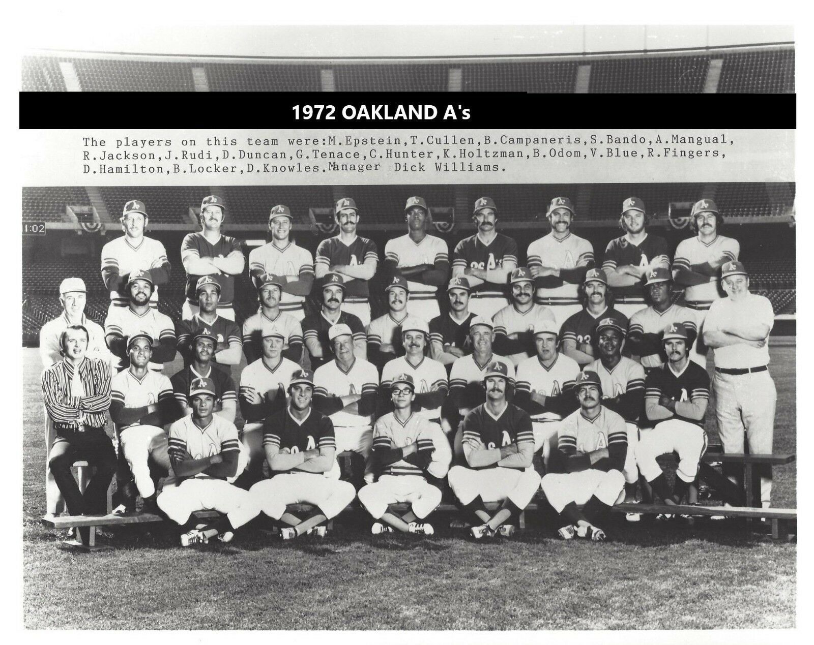 1972 OAKLAND ATHLETICS A's 8X10 TEAM PHOTO MLB BASEBALL PICTURE WORLD CHAMPS - $4.94