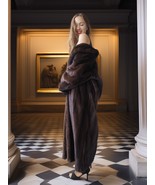 The Contessa – Long Mahogany Mink Fur Coat Modern Classic Fast Ship - $799.00