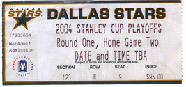 DALLAS STARS Stanley Cup Playoffs 2004 + 03 +01 vs Rangers Ticket Stubs NHL Hock - $6.75