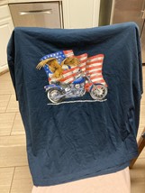 Vintage 1990&#39;s American Flag Motorcycle Shirt Size 4XL - £19.78 GBP