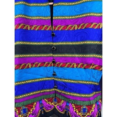 Adrianna Papell Top Dressy Formal Jacket 100% Silk Multicolor Fit Womens Size 8 Item image 3
