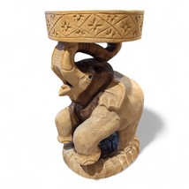 Wood Side Table Elephant 19 11/16in Wooden Night Solid Stool New - $208.89