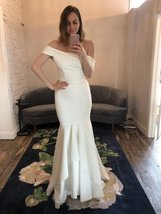 Off the Shoulder  Mermaid Long Women Satin White Wedding Dress - $159.00