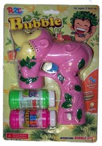 Light Up Pink Forest Monkey Bubble Gun With Sound Endless Toy Maker Machine - £7.55 GBP