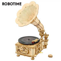 Robotime ROKR DIY Hand Crank Classic Gramophone Wooden Puzzle Model Building Kit - £74.60 GBP+