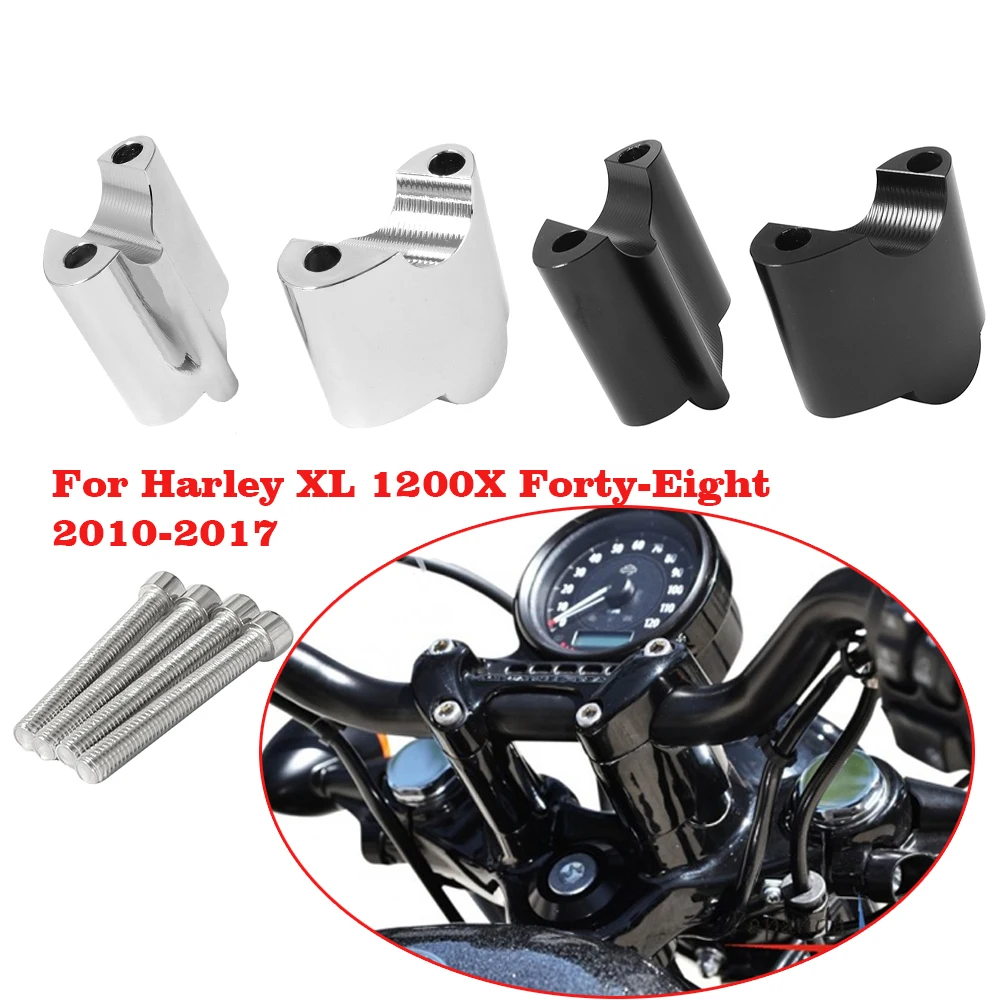 For Harley Sportster XL1200X XL 1200 48 CNC Aluminum 2&quot; Rise Handlebar Riser 1&quot; - £18.65 GBP+