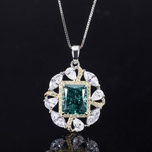 Charms 100% 925 Real Silver 10*12mm Mint Green Tourmaline High Carbon Pendant Ne - £110.33 GBP