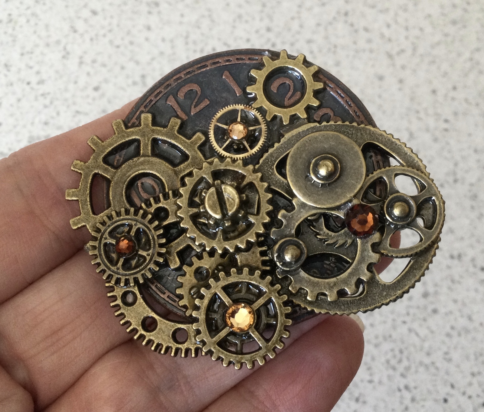 Steampunk Gears Style Brooch Pin 2 - $10.00