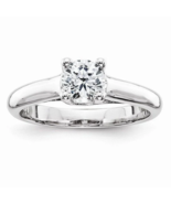 Sterling Silver .13 Carat Round Diamond Solitaire Ring - £45.51 GBP