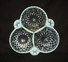 1940&#39;s Moonstone Clear Opalescent Hobnail 3 Part Relish Dish by Anchor Hocking - £15.77 GBP