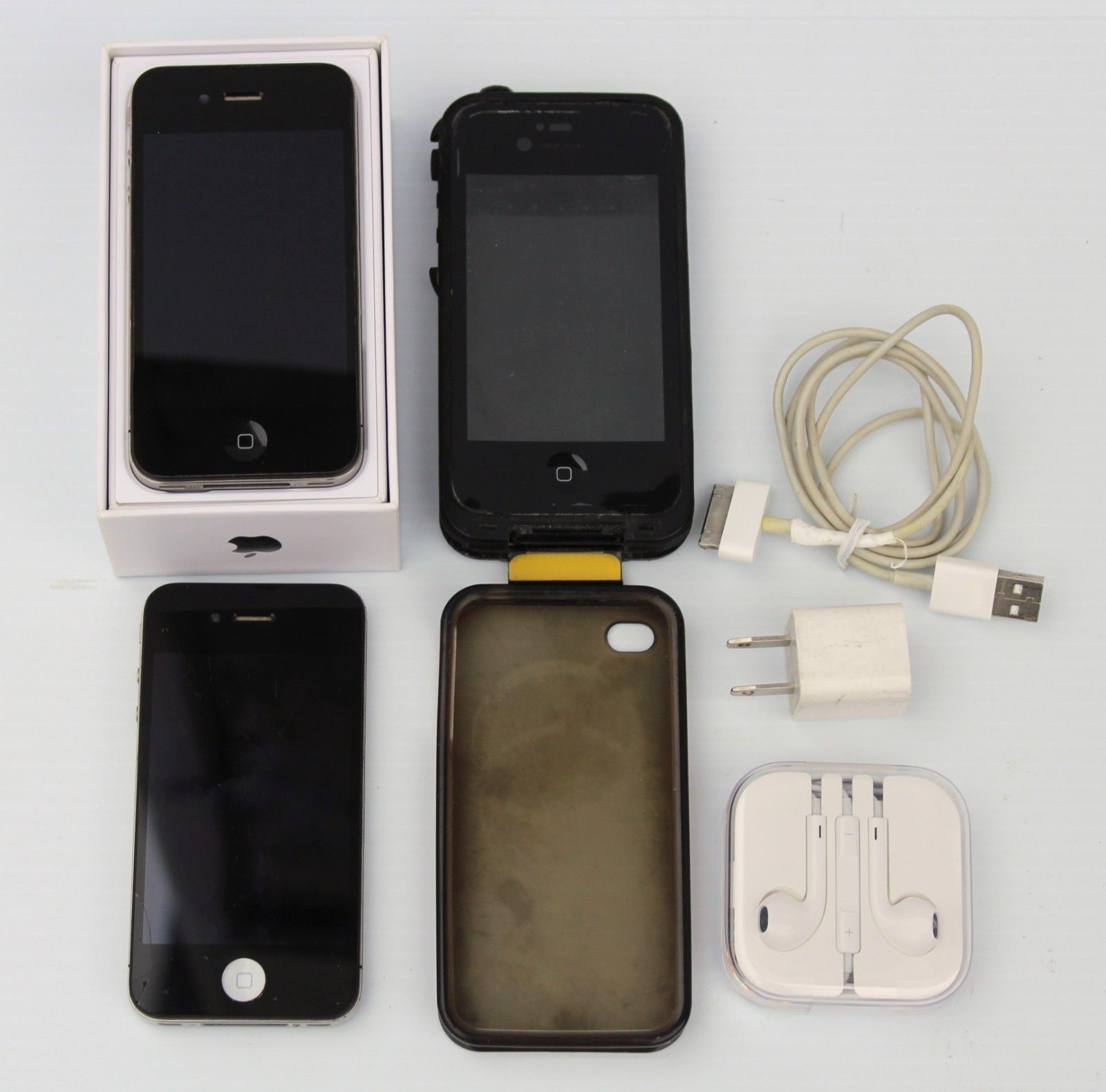 Lot of 2 Apple iPhone 4 - 8GB - Black A1332 (GSM) AT&T w/Accessories & 1 Box - $44.99