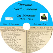 Charlotte North Carolina City Directory - History Genealogy -34 Books On Cd Dvd - £5.42 GBP