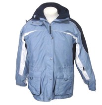 ORION Blue Hooded Winter Coat Fleece M Thermal Liner Ski Jacket Pocket v... - £31.64 GBP