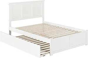 AFI Madison Full Size Platform Bed with Footboard &amp; Full Trundle in White - $999.99