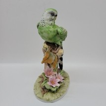 Andrea Sadek Parakeet Flower Porcelain Figural - £38.71 GBP