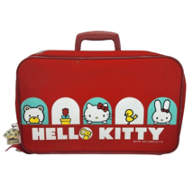 VINTAGE SANRIO HELLO KITTY KIDS RED ZIPPER SUITCASE SOME FLAWS NO LOCK - $885.39 MXN