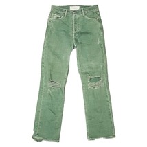 MOTHER SUPERIOR Denim Tomcat Chew Distressed Jeans Button Fly Mint Green... - $76.44