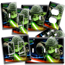 Jedi Master Yoda Green Sword Star Wars Light Switch Outlet Plate Game Room Decor - £9.10 GBP+