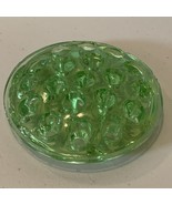 GREEN GLASS FLOWER POSY FROG 19 Holes 5&quot; Wide Slight Damage To Rim - €21,51 EUR