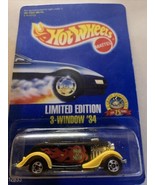 Hot Wheels 3-Window ‘34 Malt O Meal Race Team Black Yellow Red New Rare - $14.84