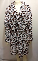 Hotel Spa Collections L/XL Leopard Animal Print Fleece Bathrobe - £30.44 GBP