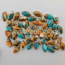 6x12 mm marquise mojave copper turquoise cabochon free gemstone lot 10 - £10.34 GBP