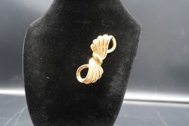 Vtg M Lent Signed Modernist Gold Tone Bow Abstract Brooch 2.5&quot; Fashion J... - $14.99