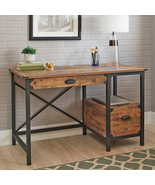 Rustic Home Office Desk Writing Table With Storage Writing Computer Pine... - €123,01 EUR