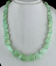 Natural Colombian Emerald Beads Carved 24MM Big 1 Line 582 Cts Nugget Necklace - £5,922.06 GBP
