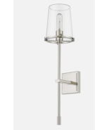 NEW Restoration Hardware Pauillic STYLE Nickel &amp; Glass Wall Sconce Torch... - £143.73 GBP