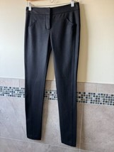 Diane von Furstenberg Black Wool Blend Knit Pants Size 2 Office Workwear - £50.39 GBP