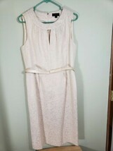 TAHARI ASL Short Sleeve Embellished Neck Dress Woman Size 12 - $37.74