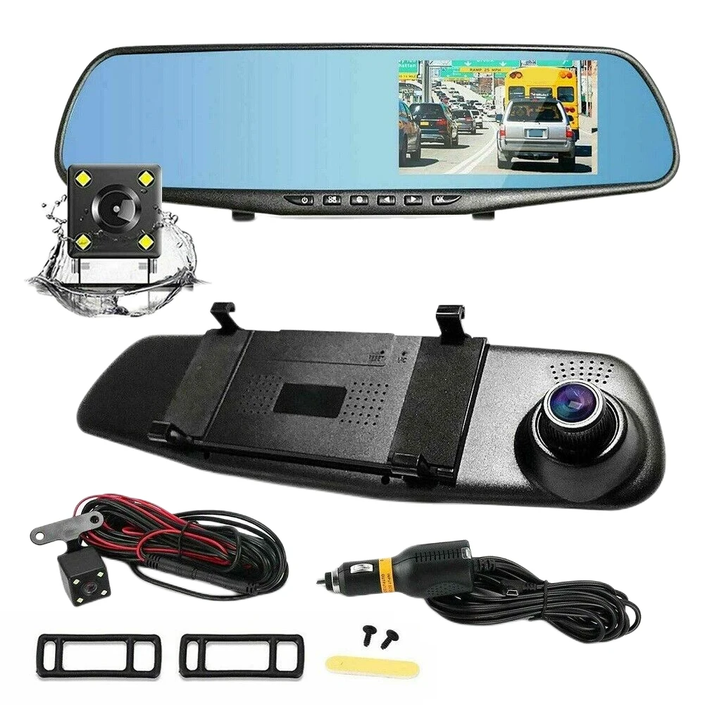 Dual Lens Car Data Recorder 170 Grade Wide Angle 4.3 Inch Vehicle Recorders Rear - £33.10 GBP