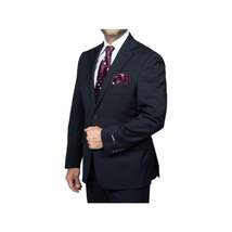 Mens DKNY 100% Wool Two Button Notch Lapel Formal Business Slim fit 1504 Black image 3