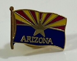 ARIZONA Gold Tone Flag Lapel Pin - $5.44