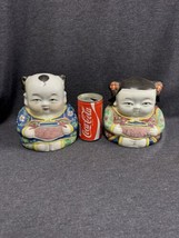 Rare Vintage Bloomingdale’s Buddha Babies Ceramic Figures Boy and Girl E... - £105.91 GBP