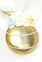 Glass Ornament with Claydough Shells for Personalization 3.5 inches (Gold) - $15.00