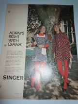 Vintage Singer Always Right with Qiana Print Magazine Advertisement 1972  - $8.99