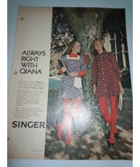Vintage Singer Always Right with Qiana Print Magazine Advertisement 1972  - €7,83 EUR