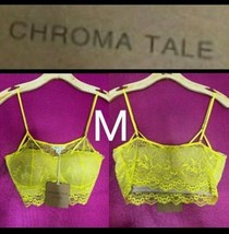 Yellow Sexy Lace Padded Bralette ~Size M - £16.44 GBP