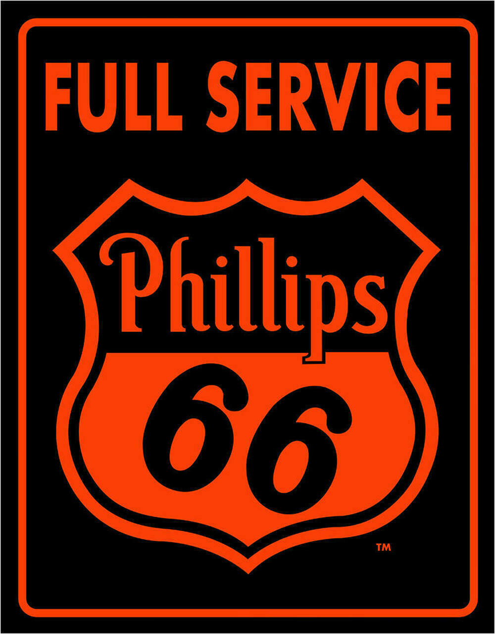 Primary image for Phillips 66 Full Service Motor Oil Premium Vintage Garage Wall Metal Tin Sign
