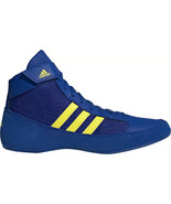 Adidas HVC 2 Wrestling Shoes Mens Size 10 Blue &amp; Yellow w/strap Lace up - $69.36 CAD