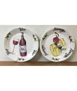 Set Pair 2 Vintage 90s Bella Ganz Italian Vin Fromage Wine Cheese Plates... - £31.86 GBP