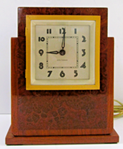 1930s Seth Thomas Art Deco Burl Wood and Walnut Table Clock - $153.45